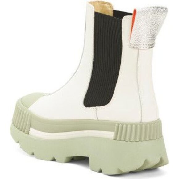 4CCCCEES Women's Chelsea Leather Boots White Size 35 EUR 4.5 US New With Box - Picture 2 of 8